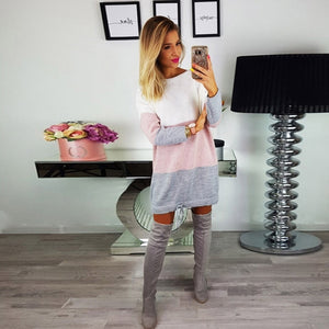Knitted colour panel jumper