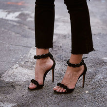 Bauble upper back zip high sandals