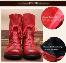 Stub toe leather ankle boots
