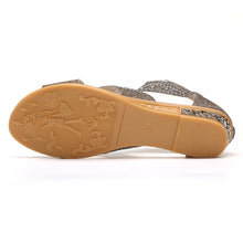 Embellished low wedge sandal