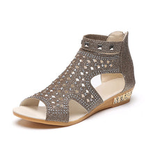 Embellished low wedge sandal