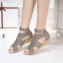 Embellished low wedge sandal