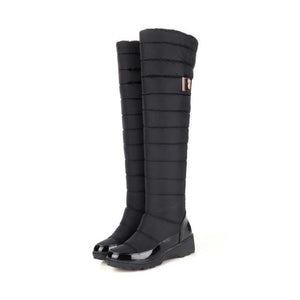 Long quilted flat boot