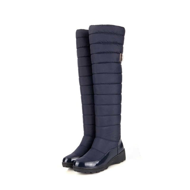 Long quilted flat boot